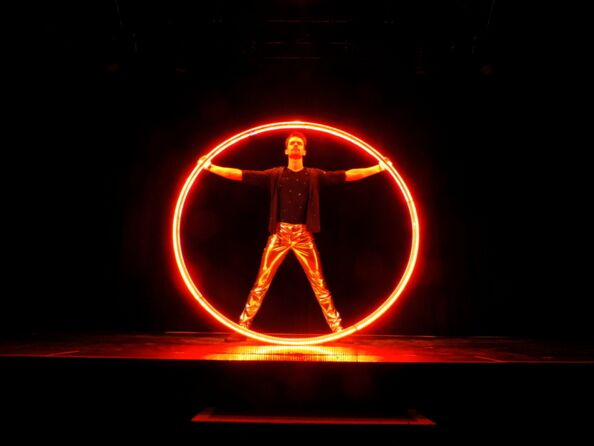 Rhönrad-Artisten mit LED buchen 